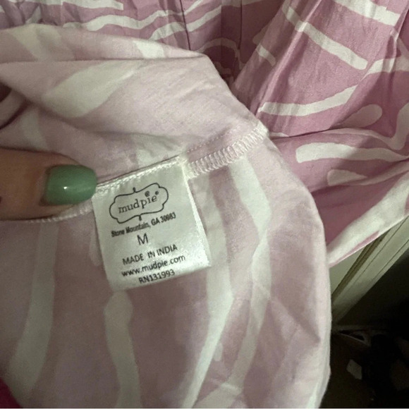 Mud Pie Women’s Sleeveless Tiered Ruffle Lilac White Mini … - Picture 3 of 4